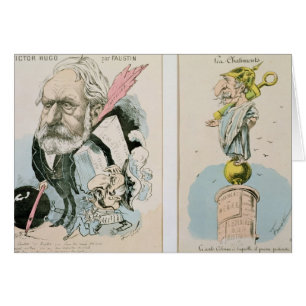 Karikaturen van Victor Hugo en Napoleon III