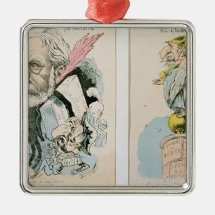 Karikaturen van Victor Hugo en Napoleon III Metalen Ornament