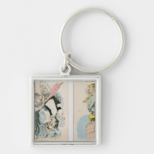 Karikaturen van Victor Hugo en Napoleon III Sleutelhanger (Voorkant)