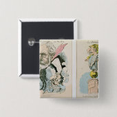 Karikaturen van Victor Hugo en Napoleon III Vierkante Button 5,1 Cm (Voorkant /achterkant)