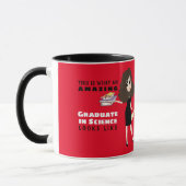 Karikatuur AFSTUDEREN Gift Vrouw Brunette Custom Mok (Links)
