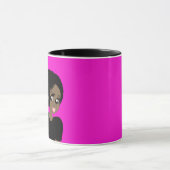 Karikatuur AFSTUDEREN Gift Zwart Vrouw Afro Cartoo Mok (Midden)