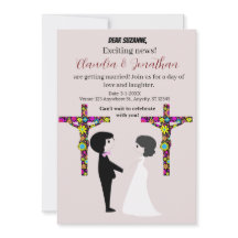 Karikatuur bruiloft uitnodiging