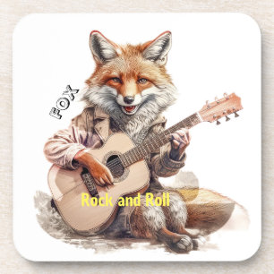 Karikatuur Cartoon Animal Fox A musical Beverage C Bier Onderzetter