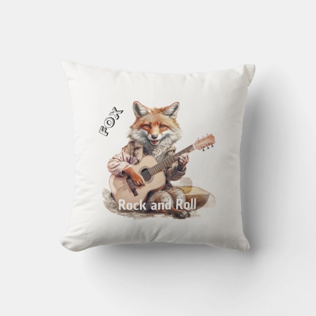 Karikatuur Cartoon Animal Fox Een musical Kussen (Voorkant)