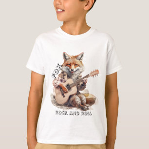 Karikatuur Cartoon Dier Vos Een muzikaal T-shirt