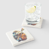 Karikatuur, Cartoon, Illustratie Een musical Stenen Onderzetter (Zijkant)