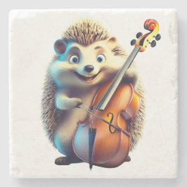 Karikatuur, Cartoon, Illustratie  Een muzikale  Stenen Onderzetter