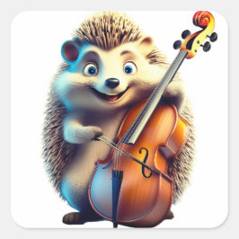 Karikatuur, Cartoon, Illustratie Een muzikale Vierkante Sticker