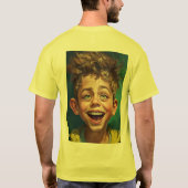 Karikatuur Crazy Young Boy ontwerp T-shirt (Achterkant)