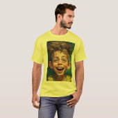 Karikatuur Crazy Young Boy ontwerp T-shirt (Voorkant volledig)