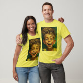 Karikatuur Crazy Young Boy ontwerp T-shirt (Unisex)