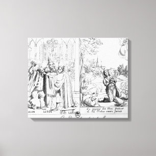 Karikatuur die een Spiritueel geschil weergeeft Canvas Afdruk