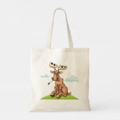Karikatuur Eland Eet Gras Tote Bag (Achterkant)