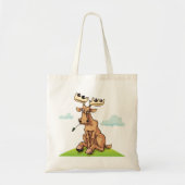 Karikatuur Eland Eet Gras Tote Bag (Voorkant)