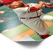 Karikatuur illustratie van het Amerikaanse honkbal Foto Afdruk (Hoek)