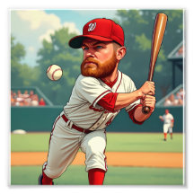 Karikatuur illustratie van het Amerikaanse honkbal