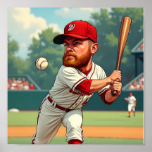 Karikatuur illustratie van het Amerikaanse honkbal