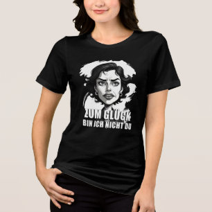 Karikatuur met 'Gelukkig...' citaat Tri-Blend Shirt