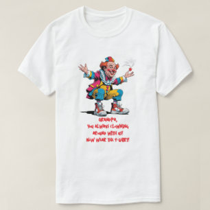 Karikatuur Opa clownerend rond T-shirt