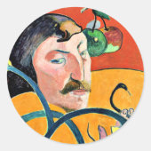 Karikatuur, schilderij van Gauguin, Ronde Sticker (Voorkant)