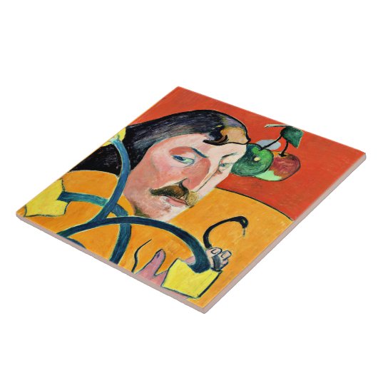 Karikatuur, schilderij van Gauguin, Tegeltje (Zijkant)
