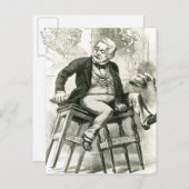 Karikatuur van Adolphe Thiers tussen twee Briefkaart (Voorkant / Achterkant)
