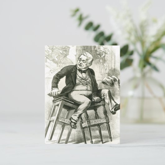 Karikatuur van Adolphe Thiers tussen twee Briefkaart (Staand voorkant)