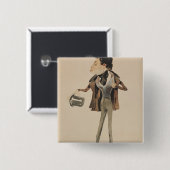 Karikatuur van Alexander Dumas Pere Vierkante Button 5,1 Cm (Voorkant /achterkant)