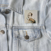 Karikatuur van Baron Georges Eugene Haussmann Vierkante Button 5,1 Cm (In situ)