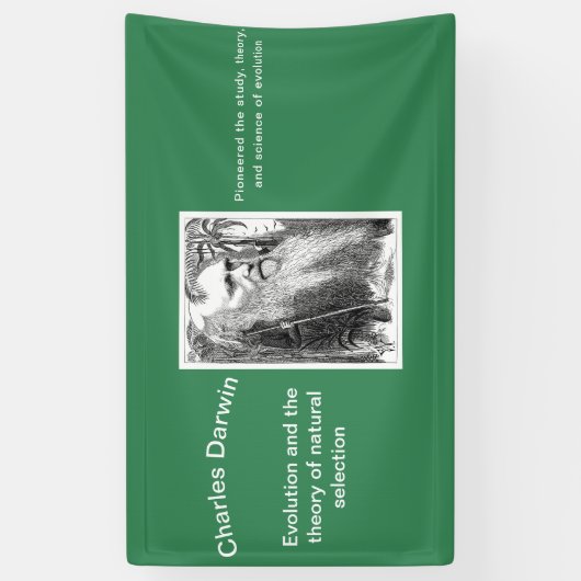 Karikatuur van Charles Darwin Spandoek (Verticaal)