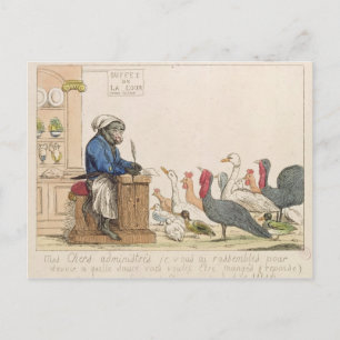 Karikatuur van de assemblage van notabelen briefkaart
