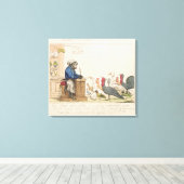 Karikatuur van de assemblage van notabelen canvas afdruk (Insitu (Houten vloer))