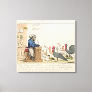 Karikatuur van de assemblage van notabelen canvas afdruk