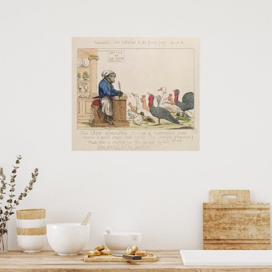 Karikatuur van de assemblage van notabelen poster (Keuken)