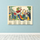 Karikatuur van de Demon van het Geld, 1860 Canvas Afdruk (Insitu (Houten vloer))
