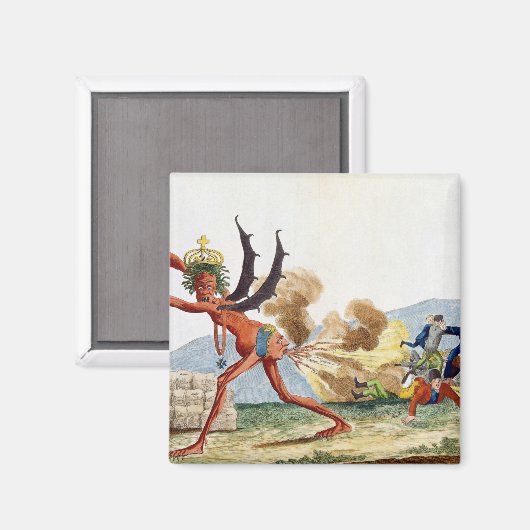 Karikatuur van de Engelse regering, 1793 Magneet (Voorkant / Achterkant)