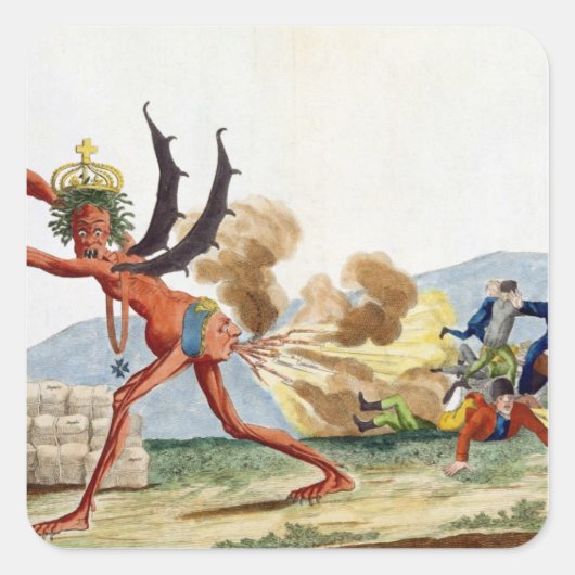 Karikatuur van de Engelse regering, 1793 Vierkante Sticker (Voorkant)