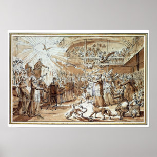 Karikatuur van de geestelijkheid poster