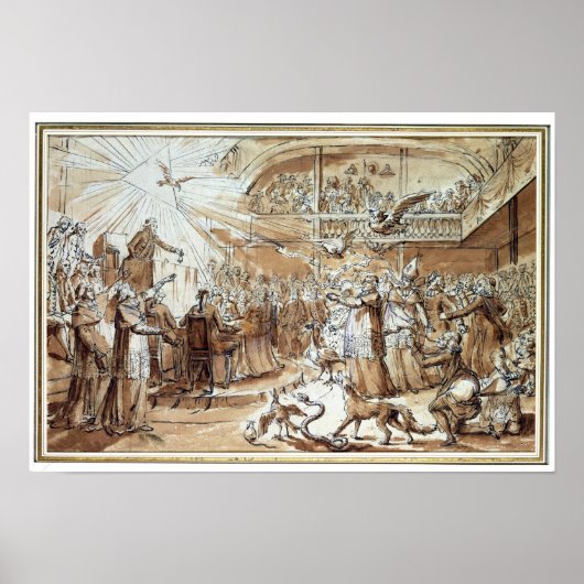 Karikatuur van de geestelijkheid poster (Voorkant)