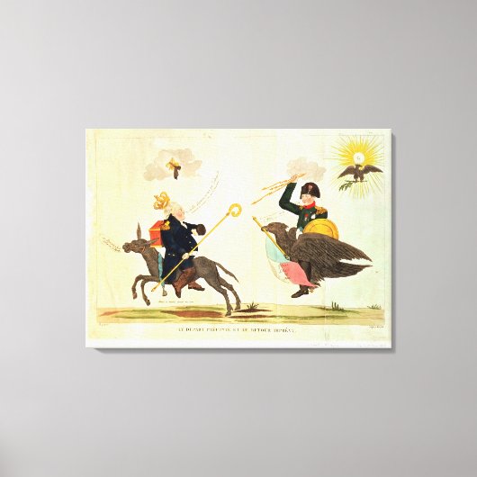 Karikatuur van de "honderdduizenden dagen" canvas afdruk (Voorkant)