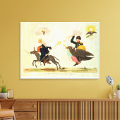 Karikatuur van de "honderdduizenden dagen" canvas afdruk (Insitu (Woonkamer))