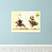 Karikatuur van de "honderdduizenden dagen" canvas afdruk (Insitu (Houten vloer))