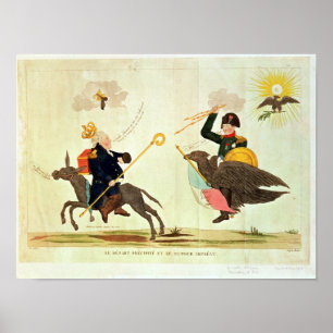Karikatuur van de "honderdduizenden dagen" poster