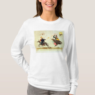 Karikatuur van de "honderdduizenden dagen" t-shirt