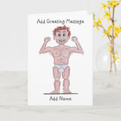 Karikatuur van de spier Man-doseerkaart Kaart (Gele Bloem)