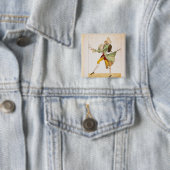 Karikatuur van de terugkerende emigranten plaatsen vierkante button 5,1 cm (In situ)