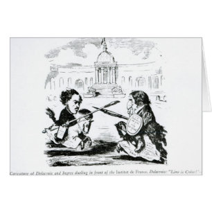 Karikatuur van Delacroix en Ingres