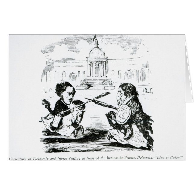 Karikatuur van Delacroix en Ingres (Voorkant Horizontaal)