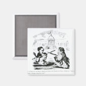 Karikatuur van Delacroix en Ingres Magneet (Voorkant / Achterkant)